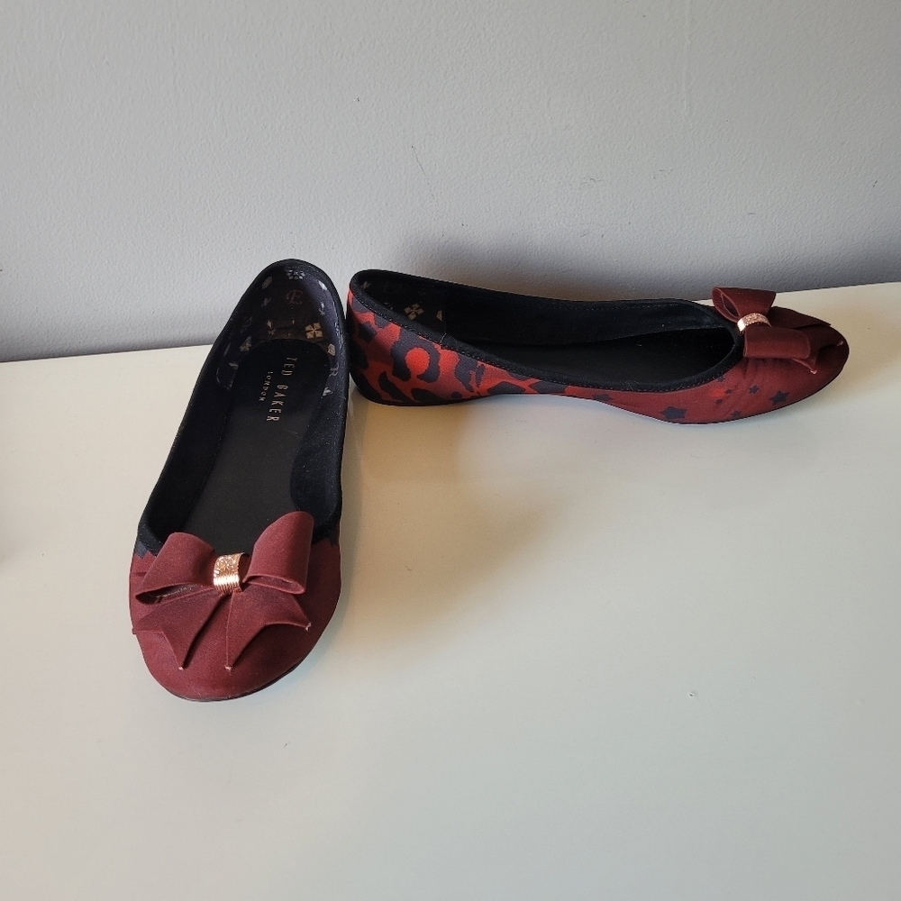 Ted Baker Star Leopard Ballerina Flats, VGUC, Size 40